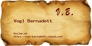 Vogl Bernadett névjegykártya